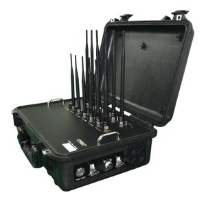 China 12 Antennas 10-80m Portable Signal Jammer 2/3/4G 86W GPS Signal Jammers factory