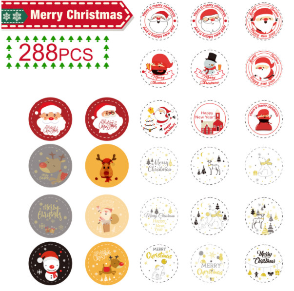Pantone Color Sticky Label Roll PVC Merry Christmas Vinyl Stickers