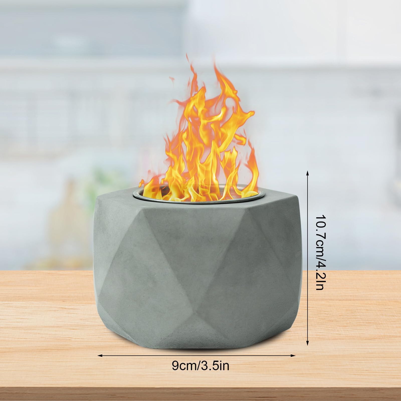Pounds AJUNION Portable Mini Concrete Fire Pit Tabletop Alcohol Burning Fire Pit Bowl