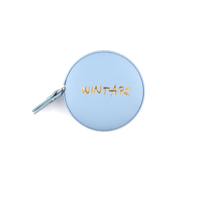 Wintape Fashion Hot Stamping Logo Round Shape Multi-Color Mini Cute Blue Leather Tape Measure