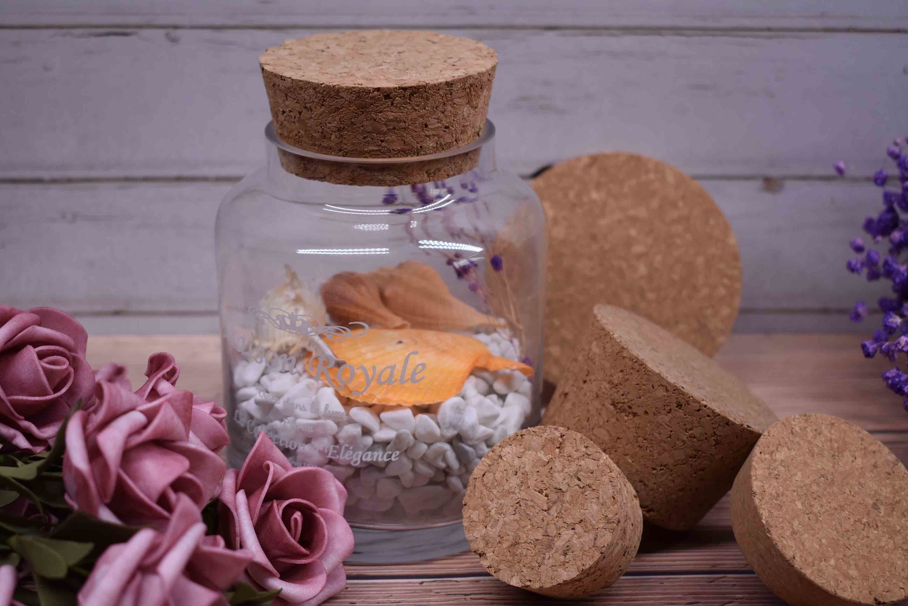 Agglomerated Tapered Cork Stopper DIY Candle Glass Jar Cork Lid ISO9001