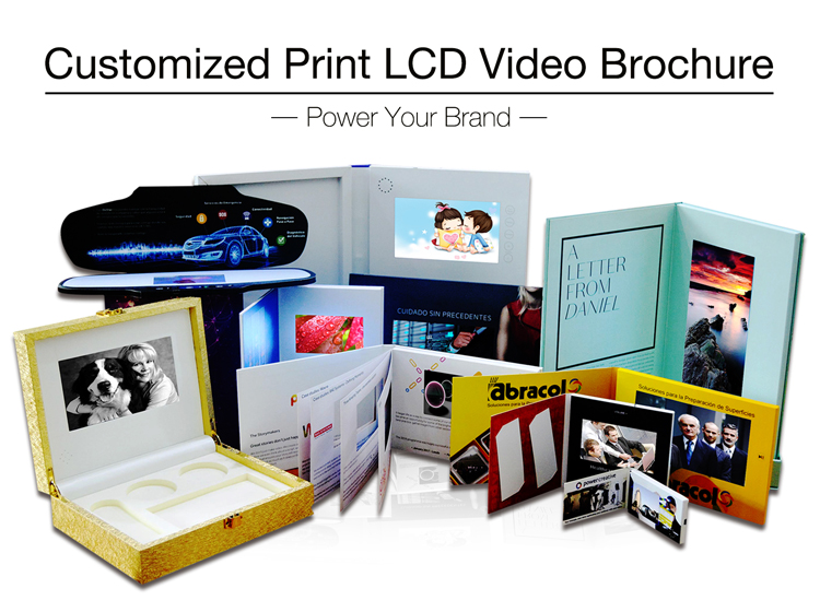 Advertising promotion video brochure card 7 inch 7inch in print lcd screen book digital catalog