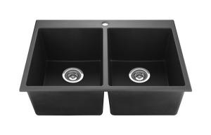 China 30 Inch 50/50 Drop-in Double Bowl Composite Granite/Quartz Kitchen Sink factory