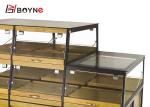 Two Side Opened Bakery Pastry Display Case Wooden Base Cabinet