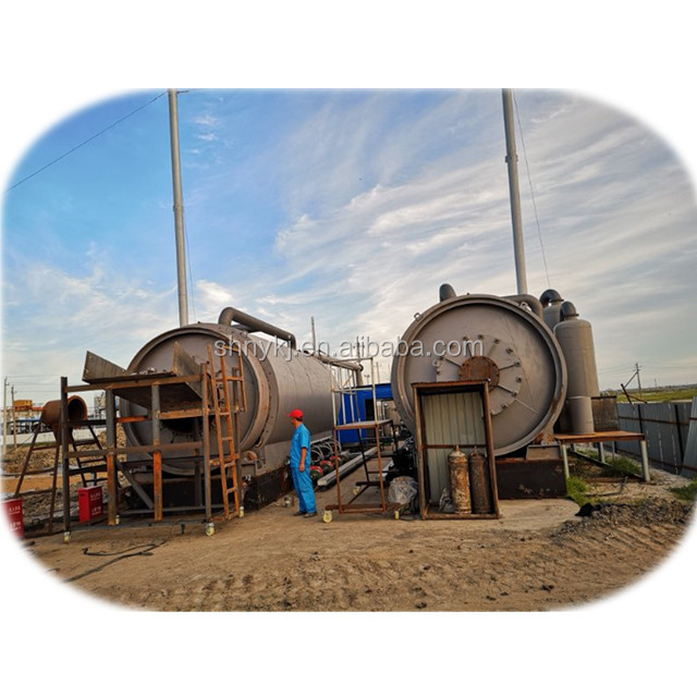 Energy Mining 12 Tons Scrap Tire Pyrolysis Plant Q245R Boiler Steel Reactor Material