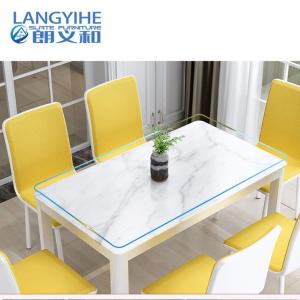China Nordic Marbled Tempered Glass Dining Table And Chair Combination factory