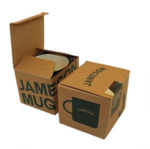 China Eco-friendly , Recycable Kraft F Flute Corrugated Packaging Box , Mug Cup Box For Retail Sales factory