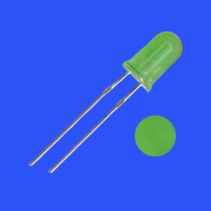China 5mm 3Hz 1/6 Duty Cycle 12V Tinted Diffused Yellow Green Color 570nm 50-100mcd 60deg Resistor Integrated Round Head LED factory