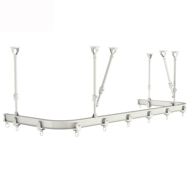 Heavy Duty Curved Aluminum Pole Bay Window Rod Bendable Curtain Track Rail for