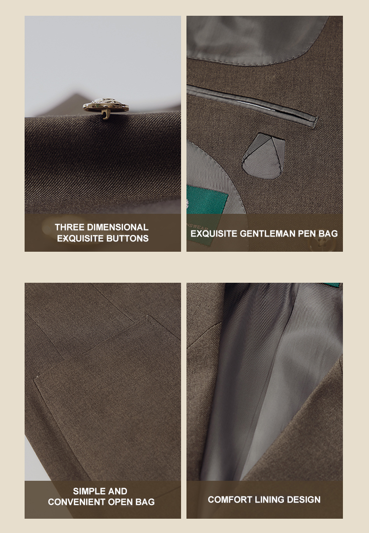 OEM Party Wedding Vested Suit Men's Blazer 3 Piece Business Suit Set with Custom Fabric