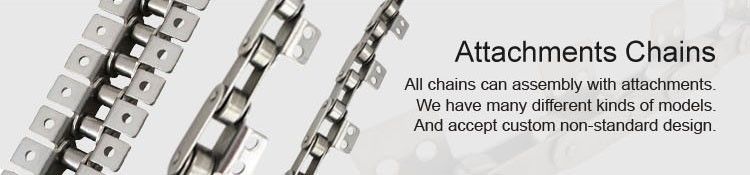 Stainless Steel Double Pitch Roller Chain Machined With Custom Attachments