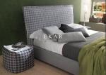 Modern Fabric Design Wooden Bed Frame Villa Bedroom Upholstered Bed