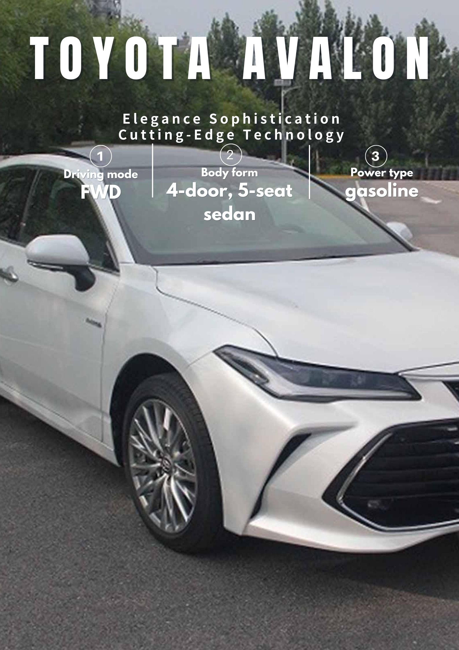 Electric Rear Window 2023 Limited Flagship Style 2.5L 178PS L4 Toyota Avalon Hybrid Car E-CVT Deposit
