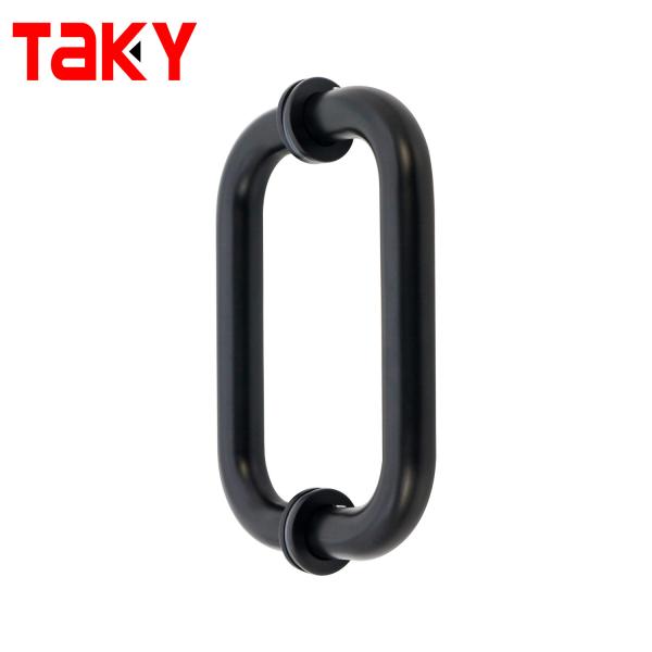 Round Matte Black Shower Glass Door Handle Glass to Glass Shower Door Handle