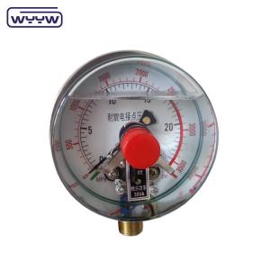 China Stainless Steel Silicone Filled Pressure Gauge Bottom Connection 100mm factory