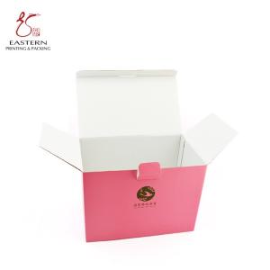 Custom Printed Pink E Flute Corrugated Box Varnish Plain Paper Cardboard Box