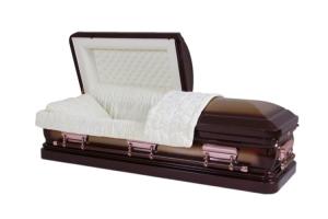 China Almond Velvet Interior Metal Casket 18Gauge In Gold Brush Heritage Bronze Finish​ MC08 factory