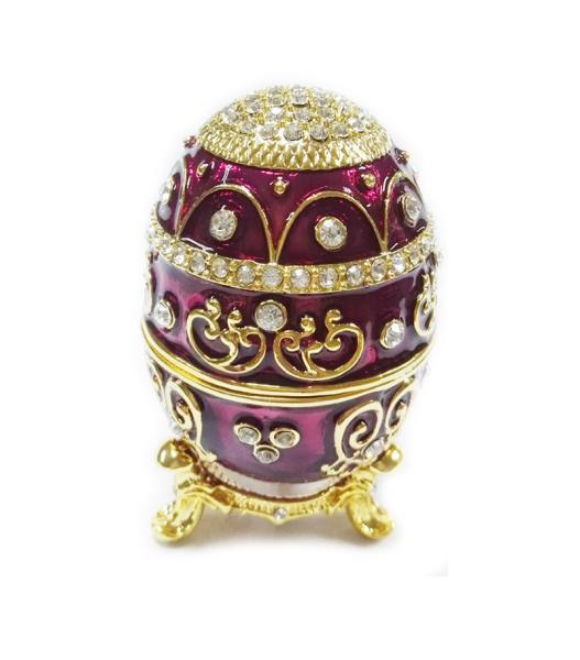 Easter Russian faberge egg trinket ring box Vintage decor metal Faberge Egg
