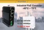Industrial Ethernet Fiber Media Converter 60W PoE+ DIN Rail / Wall mount Options
