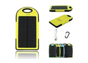 China Compact Portable Solar Power Bank 5000 MAh Waterproof Dual Usb External Battery factory