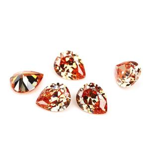 China Champagne Color Zircon Loose Gemstone Pear Shape 10x8mm Synthetic Cubic Zirconia Moissanite factory