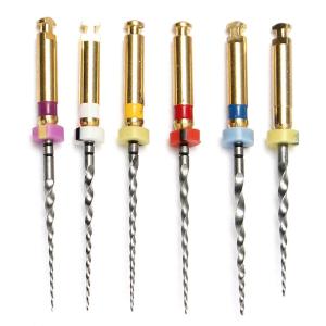 China Dental Root Canal Rotary Files Reamer Instruments F Gold Both Taper 4 Taper 6 factory
