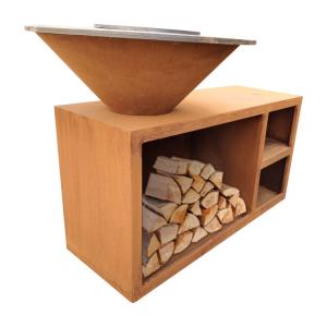 China Outdoor Cooking Bbq Grill Garden Patio Corten Steel Outdoor Bbq Grills factory