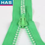 #10 Diamond Lightweight Open Ended Zips Green Decorative Zippers For Dresses