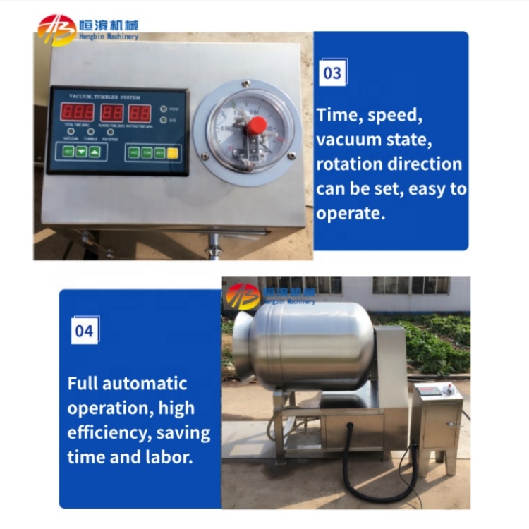 200-300kg/batch Capacity 600L Vacuum Roller Kneading Machine for Meat Marinating