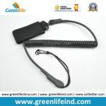 Tactical Pistol Retention Coiled Wire W/Rubber Exterior Laminate Lanyard