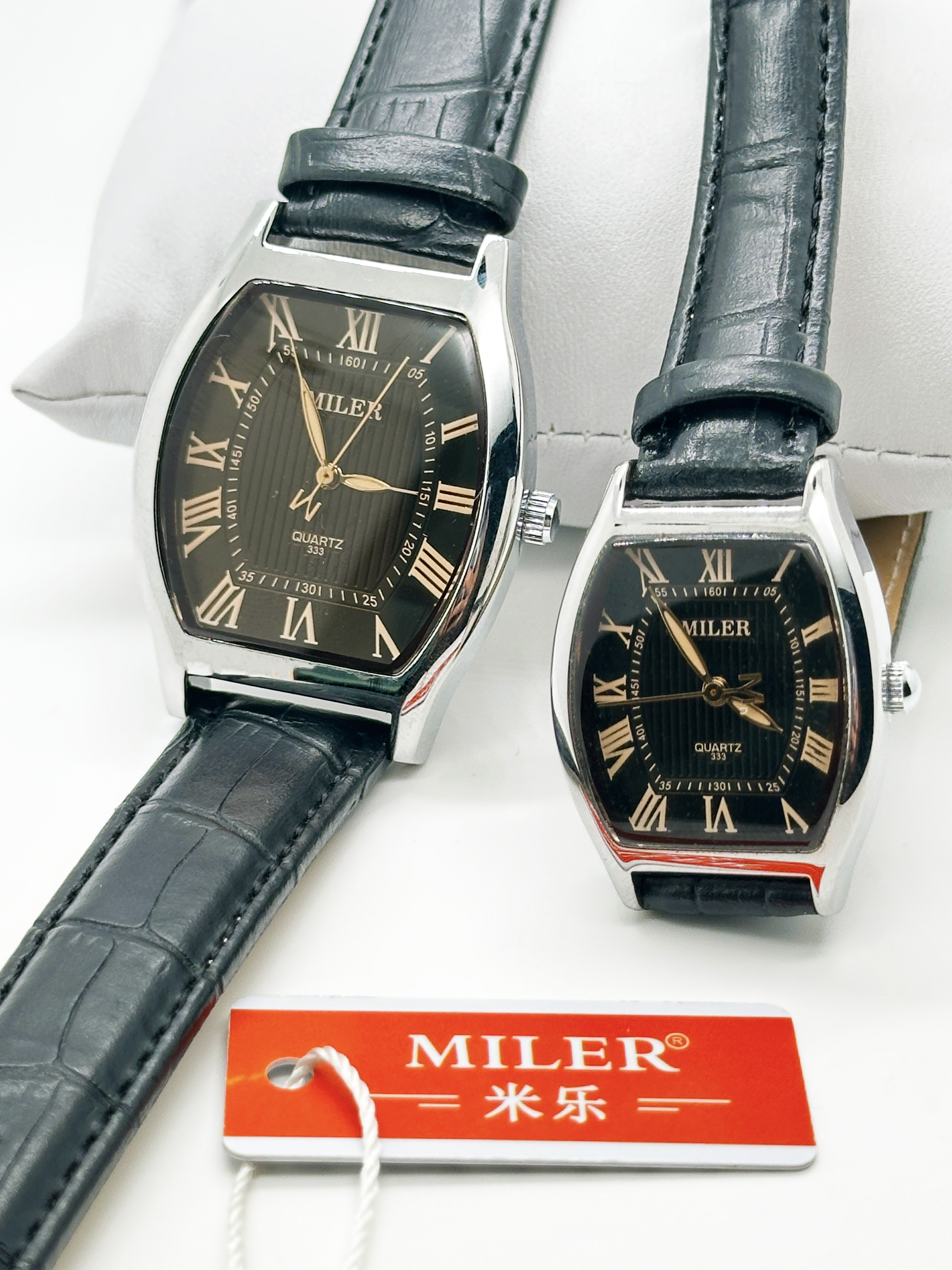 Stainless Steel Oval Dial Luminous Couple Wrist Watch 30m Water Resistant