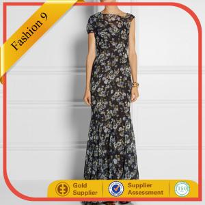 China Ladies Women Chiffon Printed Evening Dress factory