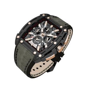 China Business 44mm Automatic Mechanical Watch Hollow Out Multi Function factory