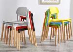 80cm Solid Wooden Leg Plastic Chair Non-Slip In Living Room