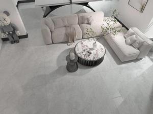 China Modern Gray Marble Look Interior Wall Polished Glazed Porcelain Tile 1200x1200x9mm For Rebuilding factory