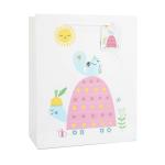 Custom design women's t-shirt packaging paper bag clothing shopping bags