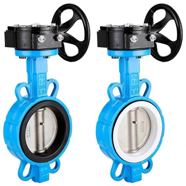 Stainless steel 316 WZ Worm wheel wafer butterfly valve with equal size and