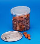 Transparent Clear PET Jars , Aluminium Cover Ball Plastic Storage Caps