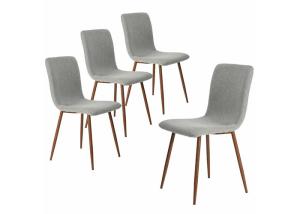 China Back Brown Metal Legs Contemporary Dining Chairs With Fabric Cushion Seat factory