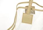PU Leather Stitch PVC Clear Tote Bag Strong Bearing Capacity For Shopping / Pet
