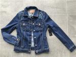 Customized Embroidered Jean Jacket , Ladies Stretch Denim Jacket TW78599
