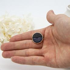 China Moissanite Engagement Mens Gold Fashion Rings Alloy Gold Black / Blue Stone factory