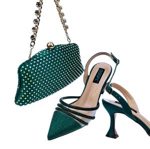 China Super High 8cm-up Heel Height Leather Shoes and Bag with Thin Heels factory