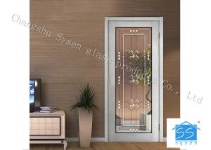 China Entry Door Decorative Panel Glass 22&quot; * 64&quot; / Custom Size Steel Frame Material factory