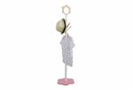 White Flower Shape Kids Playroom Furniture Wooden Coat Rack With Mirror