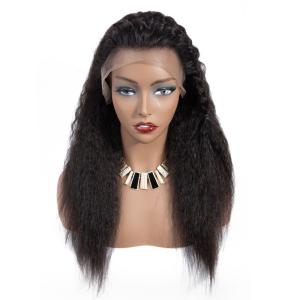 China 180 Density Full Lace Yaki Straight Human Hair Wigs For Black Women factory