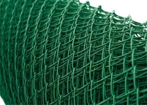 China Safety Barrier 2x15m 2.5mm Green Vinyl Coated Chain Link Fence factory