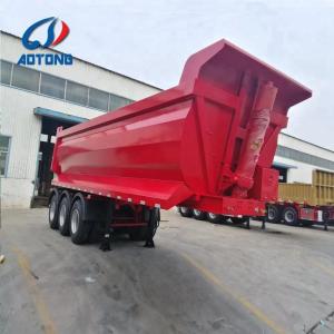 China Aotong 32 Cbm 60 000 kgs Loading capacity U shape truck body End dumper trailer for farm factory