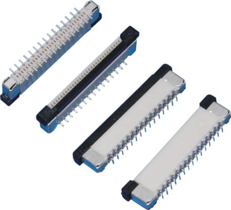 China White FPC connector 0.5 mm Pitch , Fpc Zif Connector 30P Vertical SMT Type Whait Dold-Plated factory