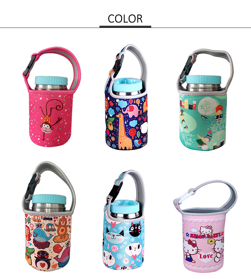 Multi Color L10*H22cm Neoprene Water Bottle Sleeve